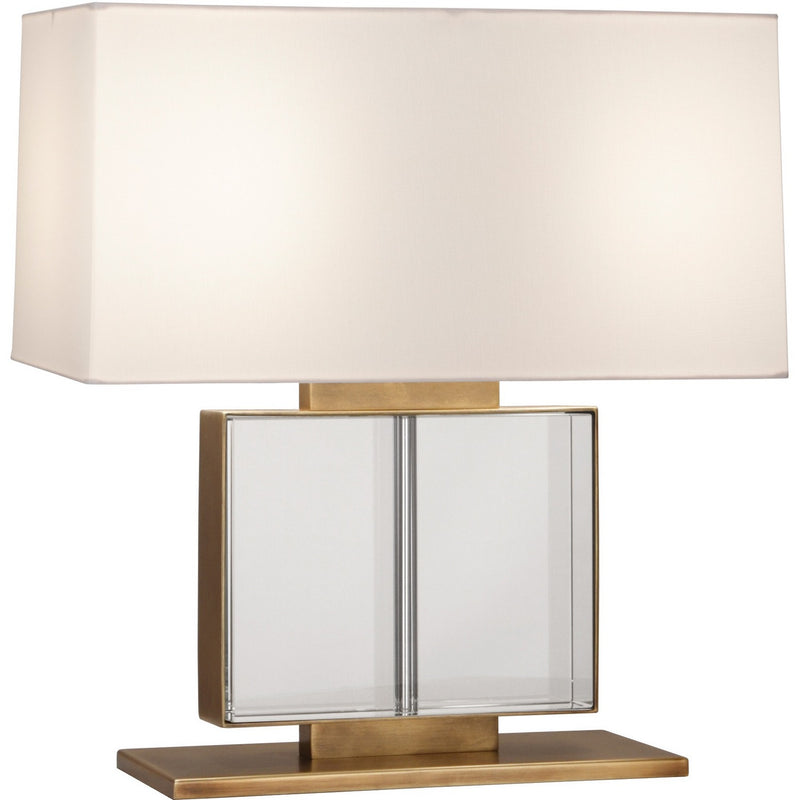 Robert Abbey 1958X Two Light Table Lamp, Lead Crystal w/Aged Brass
