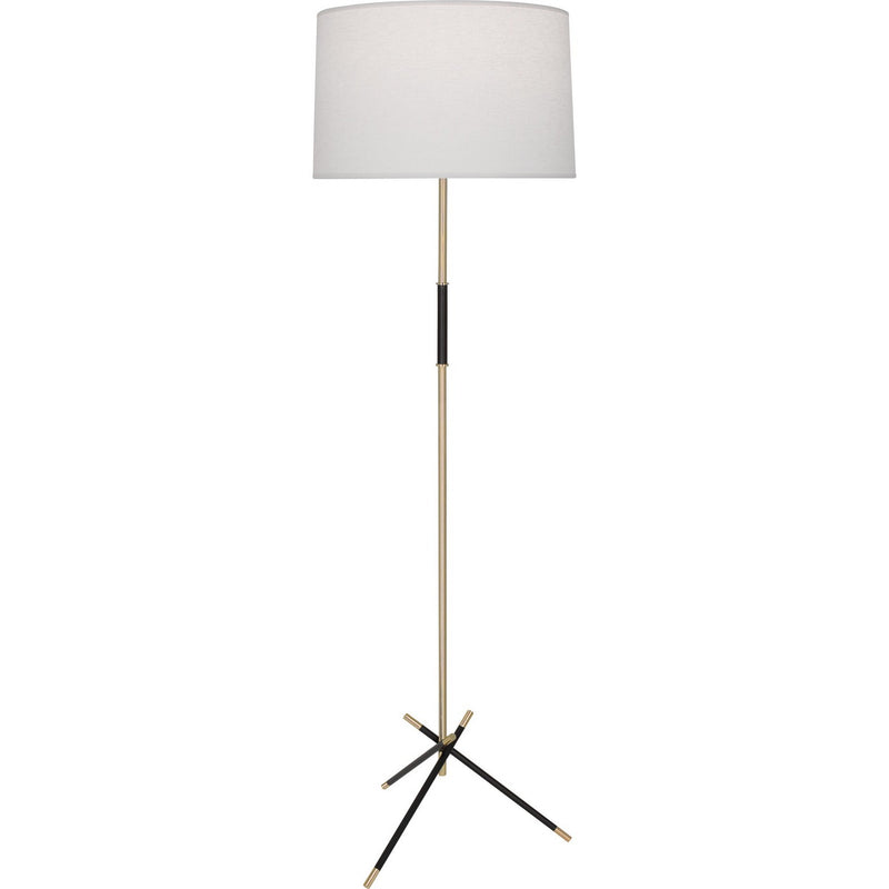 Robert Abbey 218 One Light Floor Lamp, Modern Brass w/Matte Black