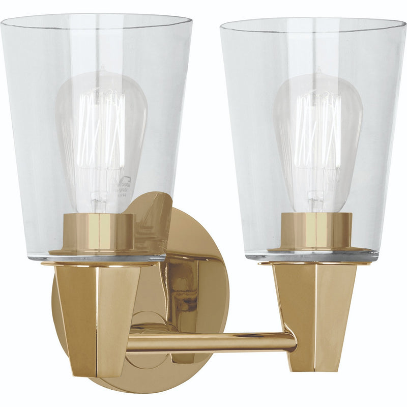 Robert Abbey 255C Two Light Wall Sconce, MODERN BRASS