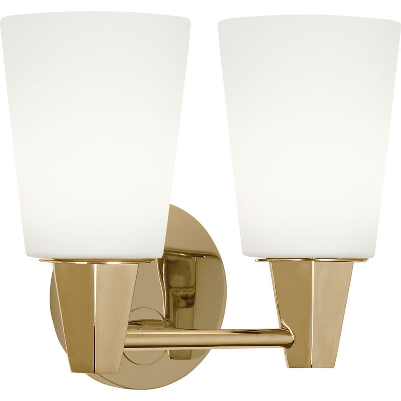 Robert Abbey 255F Two Light Wall Sconce, Modern Brass