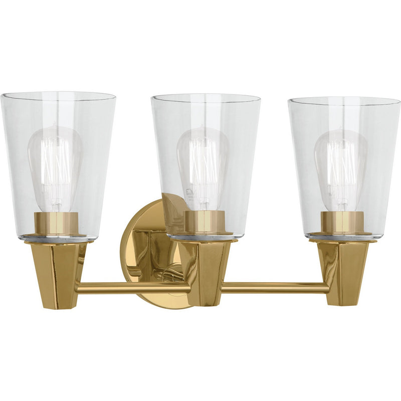Robert Abbey 256C Three Light Wall Sconce, Modern Brass