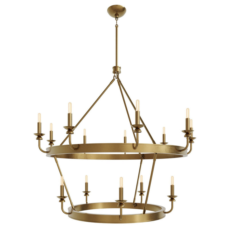 Robert Abbey 269 14 Light Chandelier, Lacquered Burnished Brass