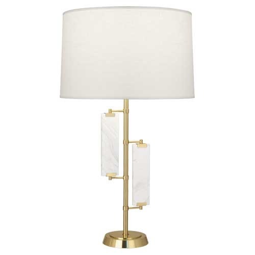 Robert Abbey 455 One Light Table Lamp, Modern Brass w/ Marble