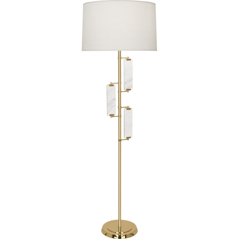 Robert Abbey 456 One Light Floor Lamp, Modern Brass w/ Marble