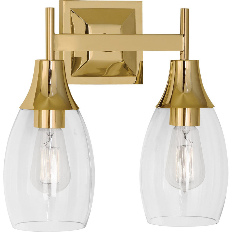 Robert Abbey 485 Two Light Wall Sconce, Modern Brass