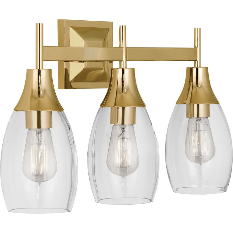 Robert Abbey 486 Three Light Wall Sconce, Modern Brass