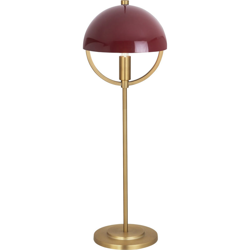 Robert Abbey 600OX One Light Table Lamp, Lacquered Burnished Brass w/Oxblood Painted