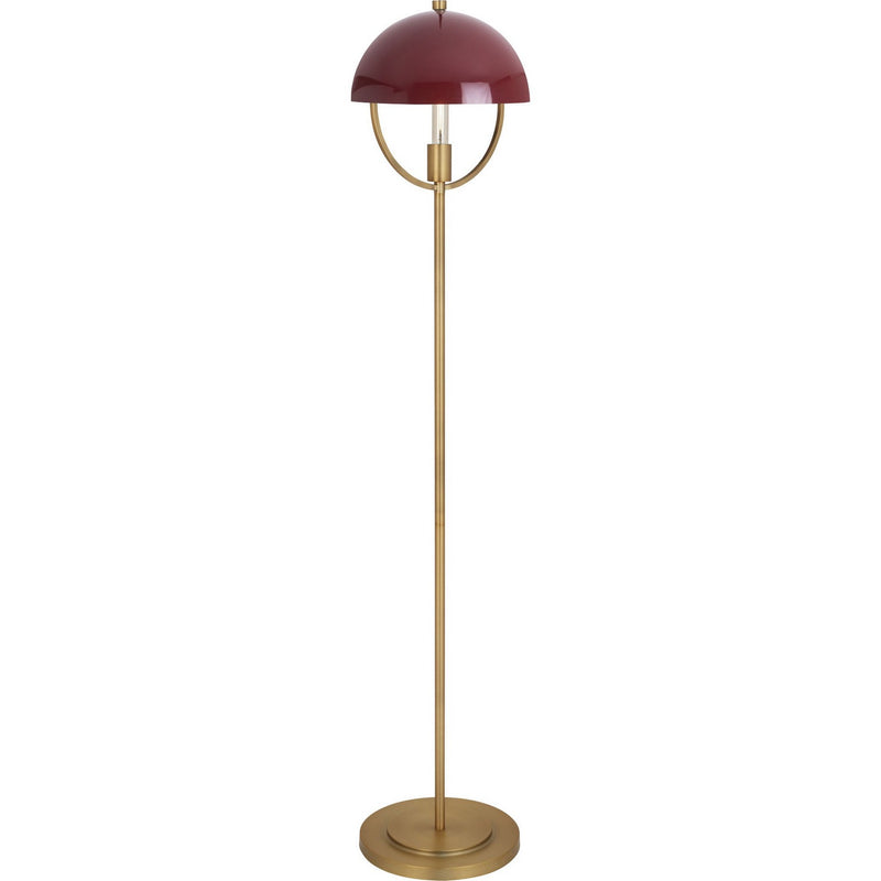 Robert Abbey 601OX One Light Floor Lamp, Lacquered Burnished Brass w/Smoked