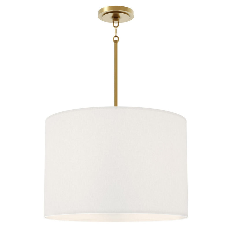 Robert Abbey 496 Four Light Pendant, Shannon Oyster Fabric w/Modern Brass