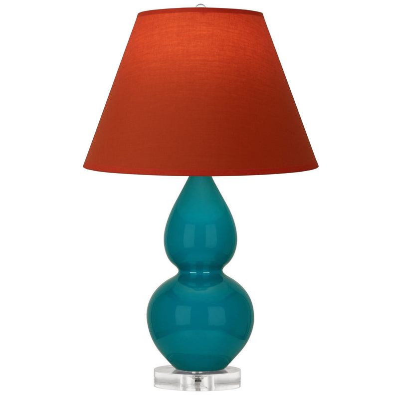 Robert Abbey A773T One Light Accent Lamp, Peacock Glazed Ceramic w/Lucite