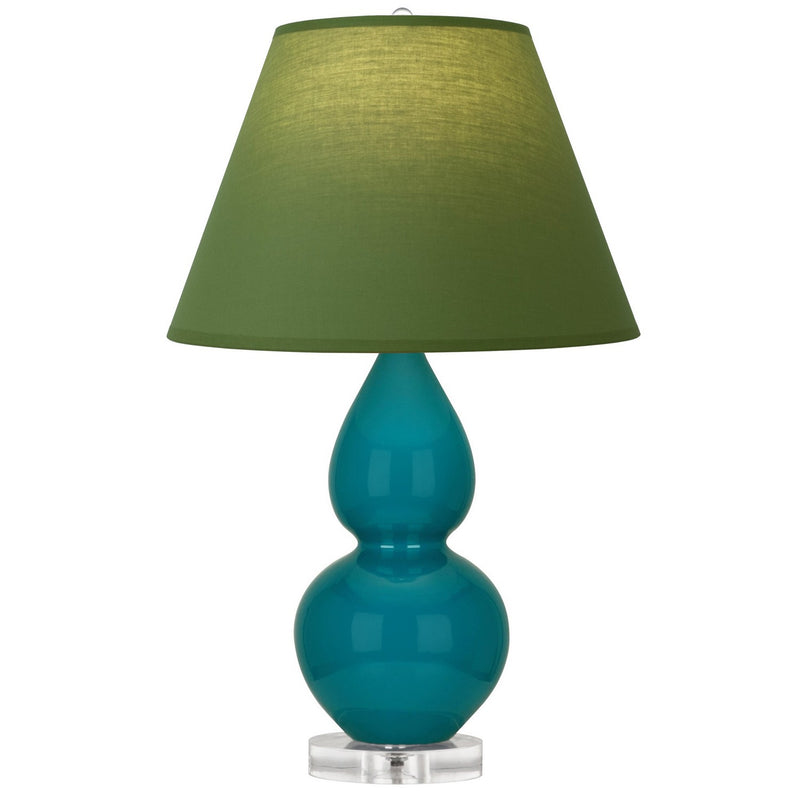 Robert Abbey A773G One Light Accent Lamp, Peacock Glazed Ceramic w/Lucite