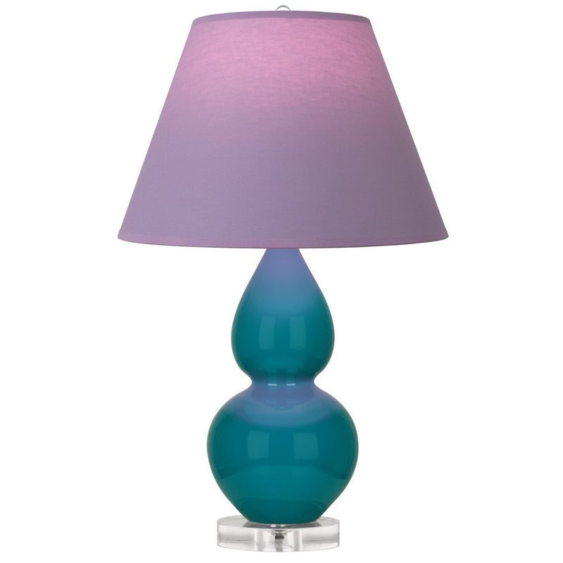 Robert Abbey A773L One Light Accent Lamp, Peacock Glazed Ceramic w/Lucite