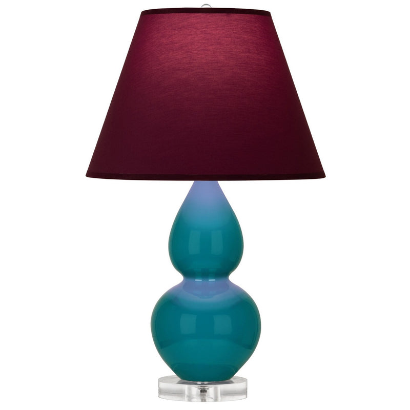 Robert Abbey A773P One Light Accent Lamp, Peacock Glazed Ceramic w/Lucite