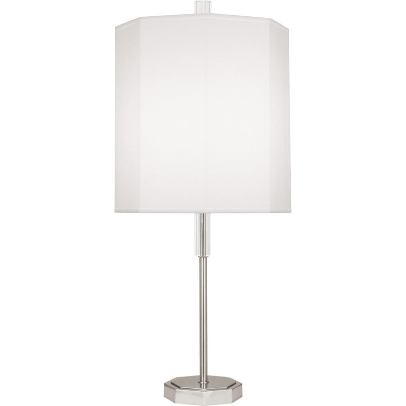 Robert Abbey AW05 One Light Table Lamp, Polished Nickel w/ Clear Crystal