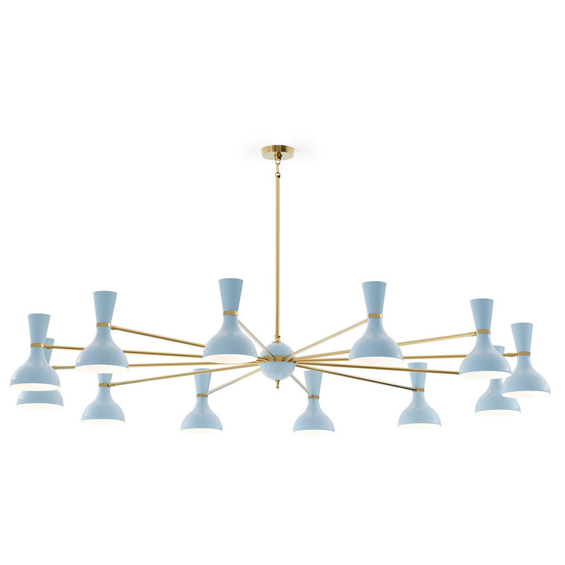 Robert Abbey BB12BB 12 Light Chandelier, Modern Brass w/Baby Blue Painted
