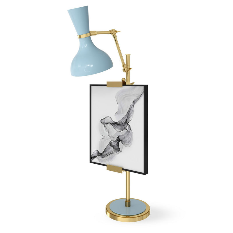 Robert Abbey BB14BB One Light Table Easel, Modern Brass w/Baby Blue Painted