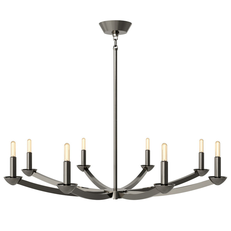 Robert Abbey BP2953 Eight Light Chandelier, Blackened Polished Nickel