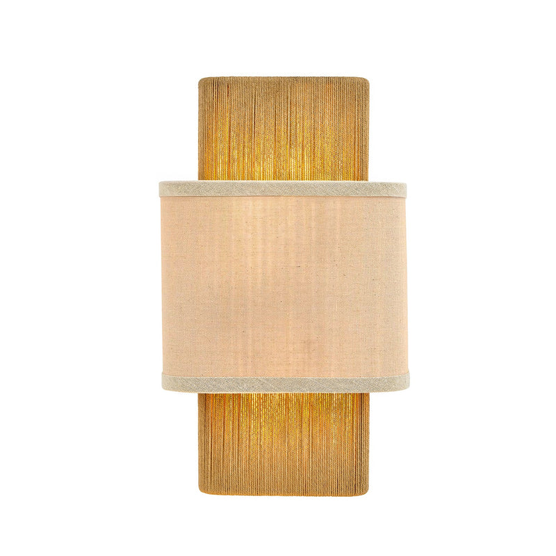 Justice Designs FAB-9028-CREM-BRSS Two Light Wall Sconce, Brushed Brass