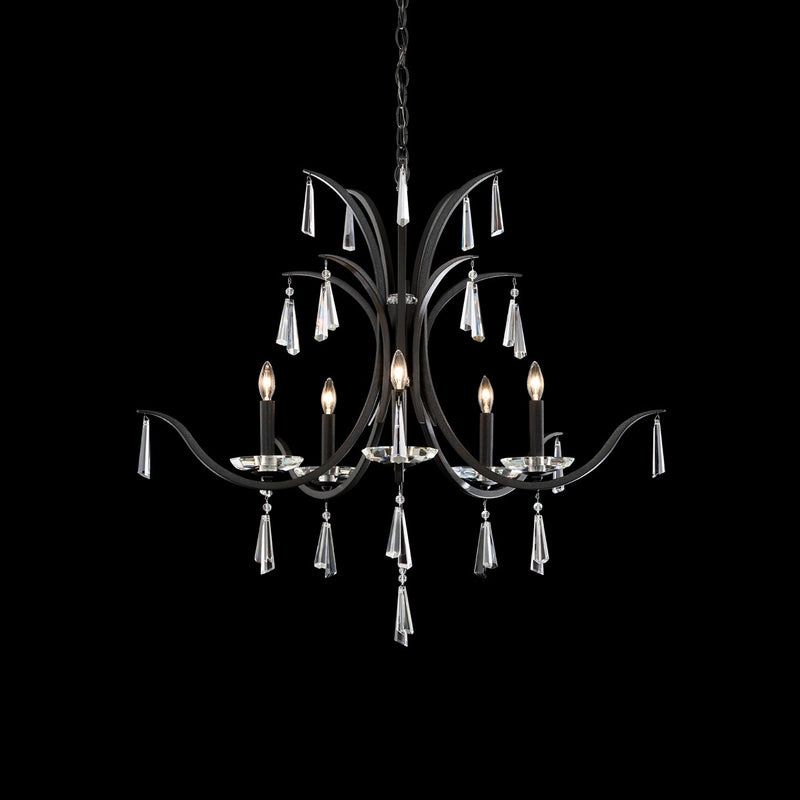 Schonbek S30505-711R Five Light Chandelier, White Gold