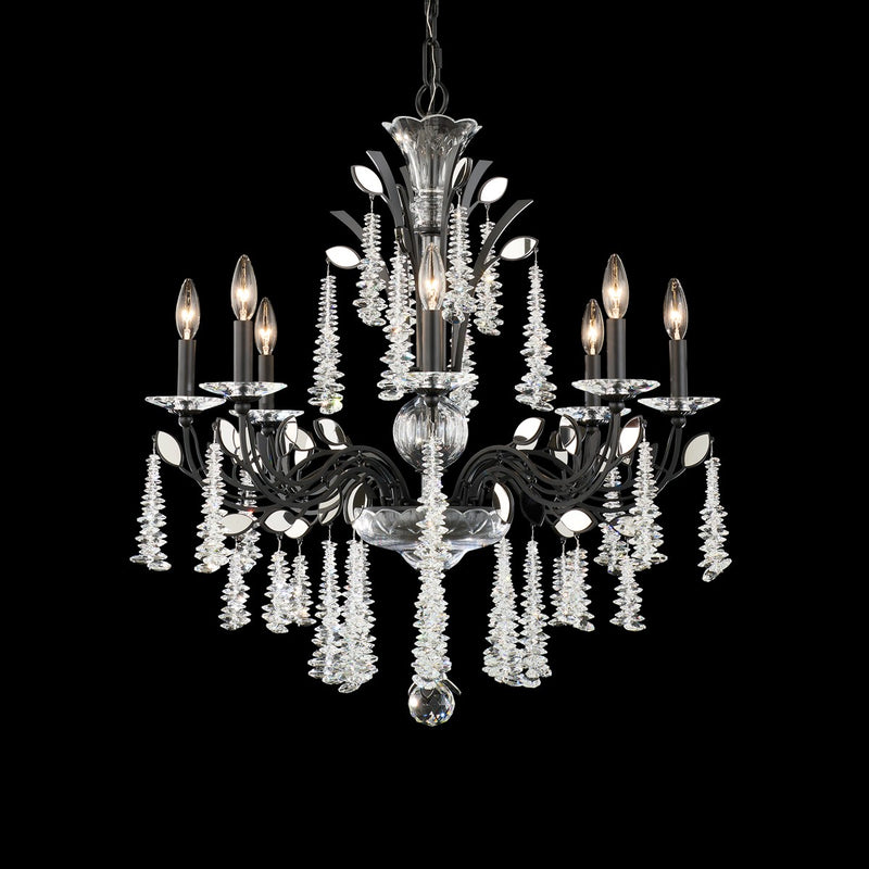Schonbek S58508-711R Eight Light Chandelier, White Gold