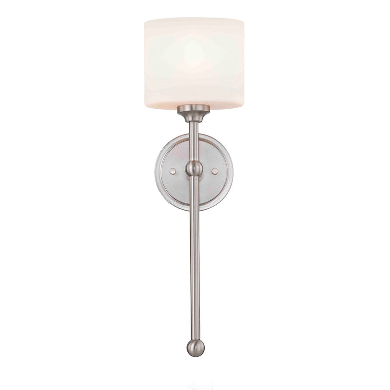 Justice Designs FSN-4331-OPAL-NCKL One Light Wall Sconce, Brushed Nickel