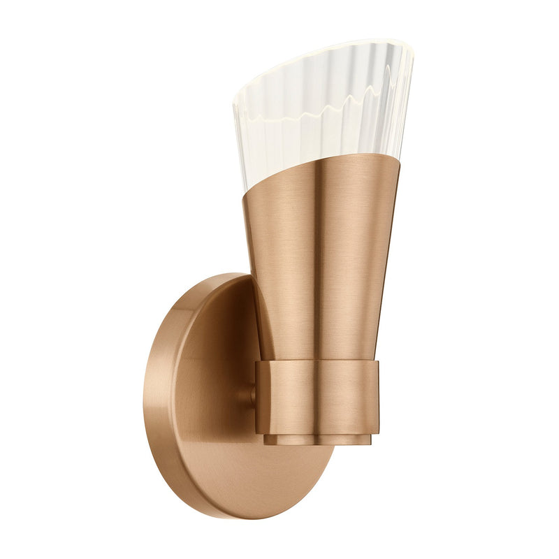Justice Designs FSN-8001-CLFT-BRSS LED Wall Sconce, Brushed Brass
