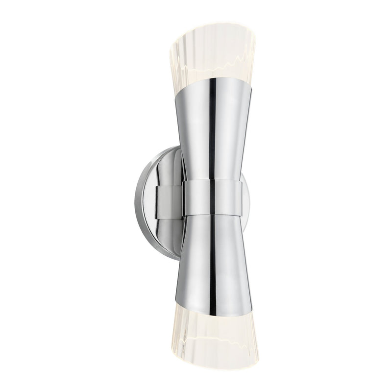 Justice Designs FSN-8002-CLFT-CROM LED Wall Sconce, Polished Chrome