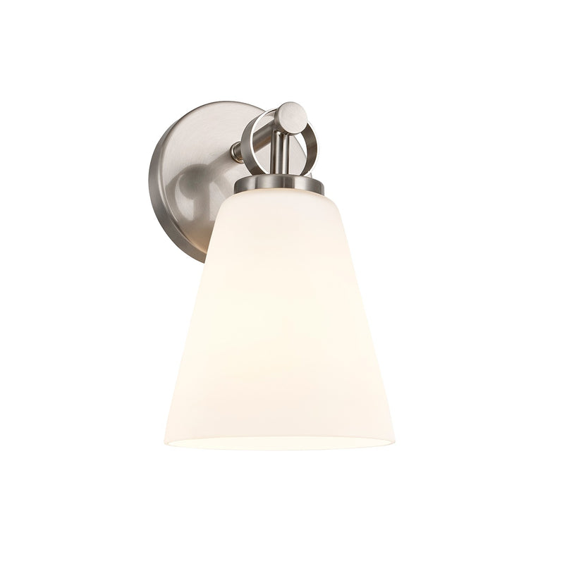 Justice Designs FSN-8341-OPAL-NCKL One Light Wall Sconce, Brushed Nickel