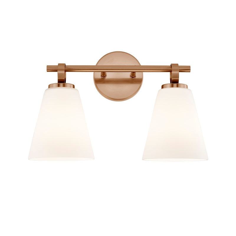 Justice Designs FSN-8342-OPAL-BRSS Two Light Bath Bar, Brushed Brass