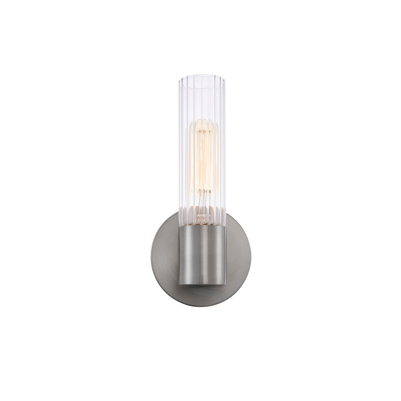 Justice Designs FSN-8351-CLFT-NCKL One Light Wall Sconce, Brushed Nickel