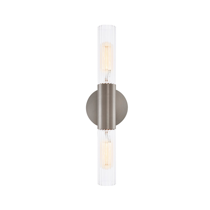 Justice Designs FSN-8352-CLFT-NCKL Two Light Wall Sconce, Brushed Nickel
