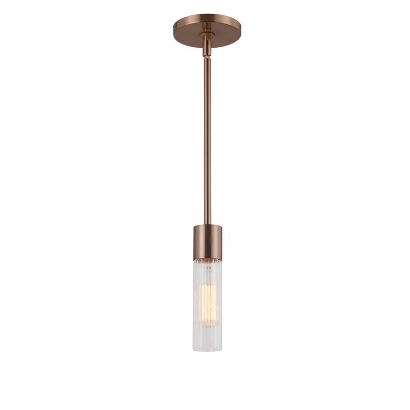 Justice Designs FSN-8357-CLFT-BRSS One Light Pendant, Brushed Brass