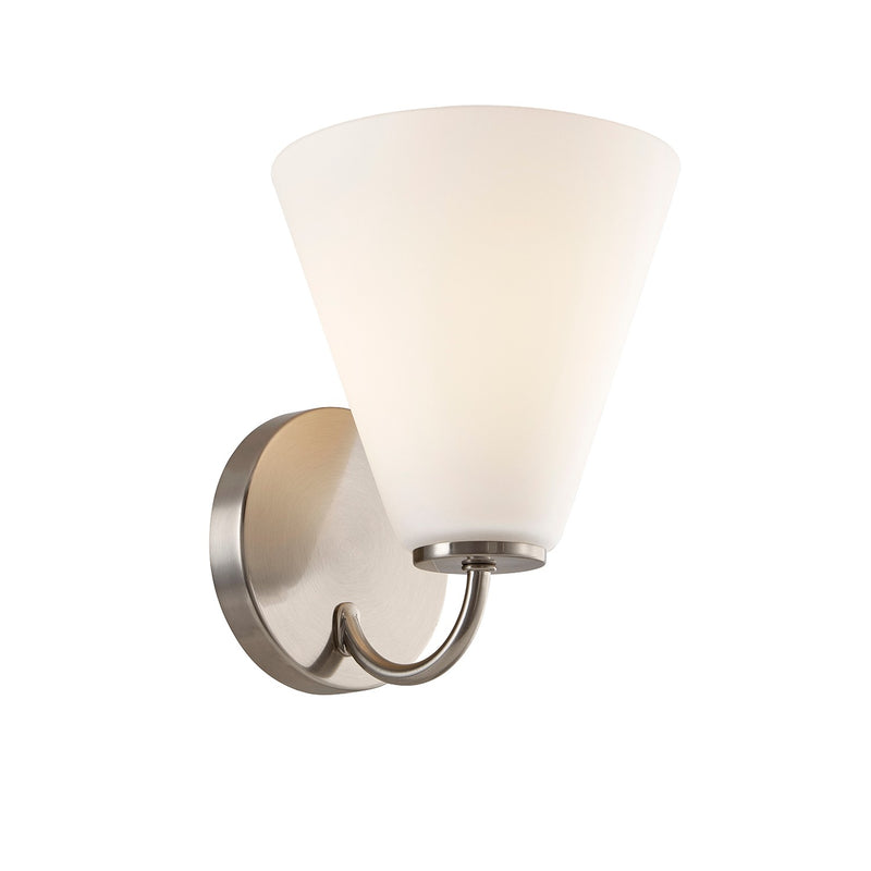 Justice Designs FSN-8361-OPAL-NCKL One Light Wall Sconce, Brushed Nickel