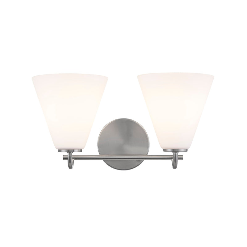 Justice Designs FSN-8362-OPAL-NCKL Two Light Bath Bar, Brushed Nickel