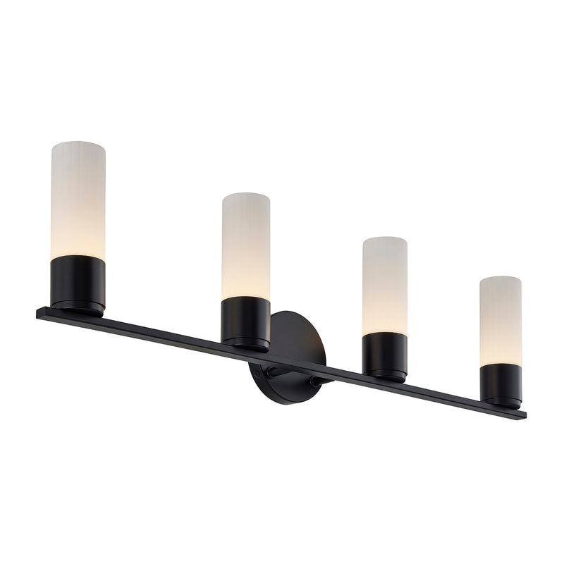 Justice Designs FSN-8374-OPAL-MBLK LED Bath Bar, Matte Black