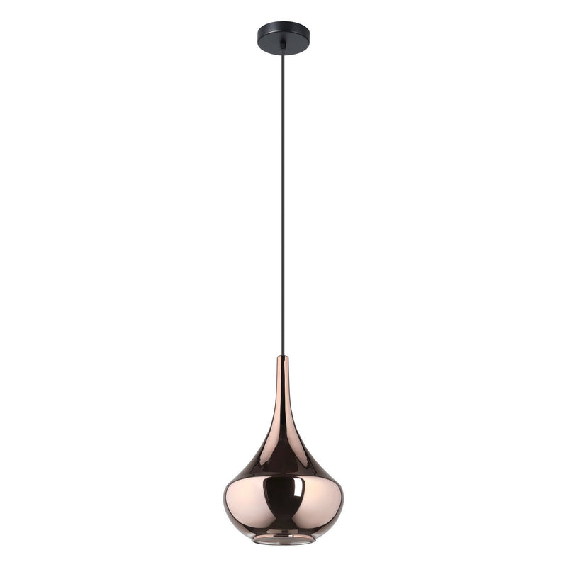 Eglo USA 390438A One Light Pendant, Black, Copper Smoked