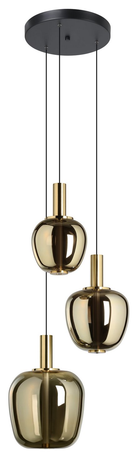 Eglo USA 390465A LED Pendant, Black, Brushed Gold