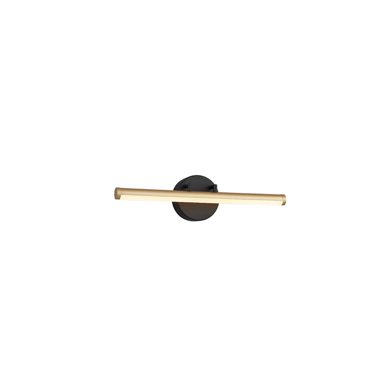 Justice Designs NSH-9112-MBBR LED Linear Wall/Bath, Matte Black w/ Brass