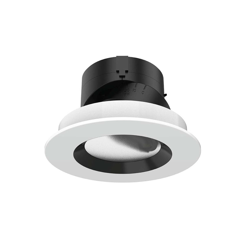 W.A.C. Lighting R2ARAT-S840-LBKWT Trim with LED Light Engine, Lensed Black/White