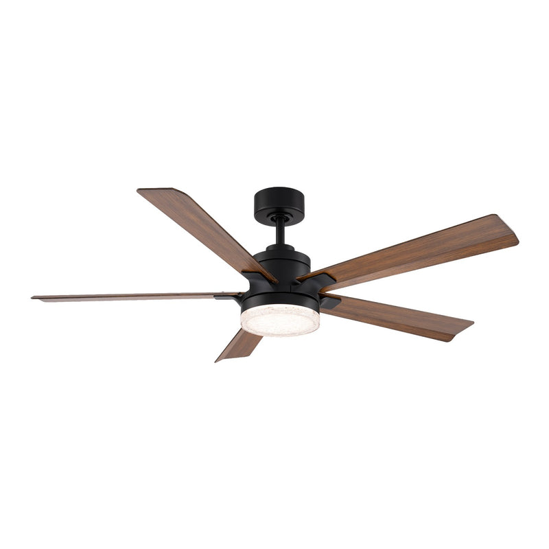 Modern Forms Fans FR-D2603-56C-MB/DK 56" Ceiling Fan, Matte Black/Distressed Koa