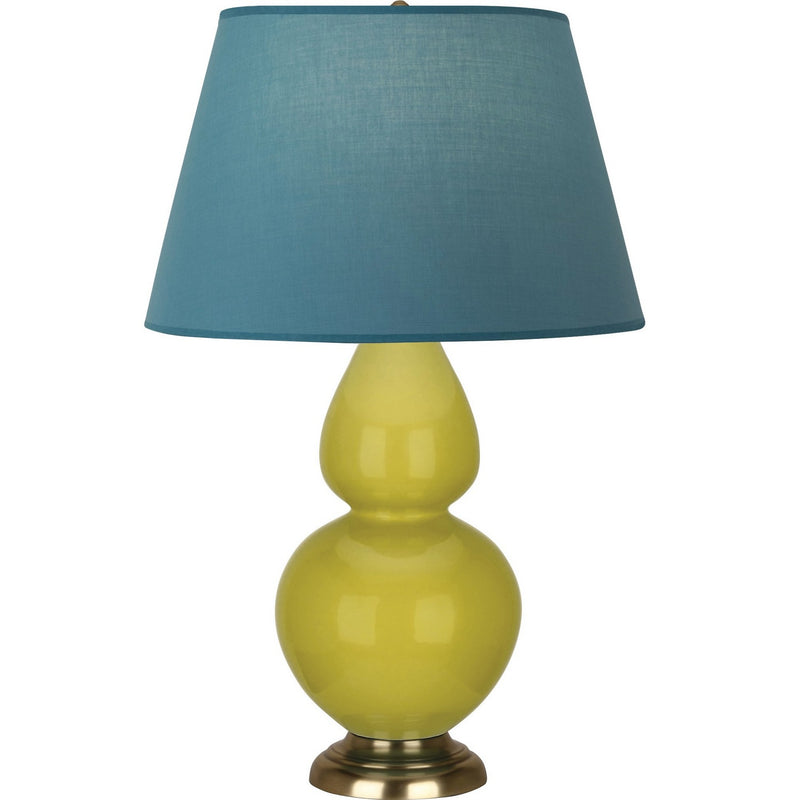 Robert Abbey CI20B One Light Table Lamp, Citron Glazed Ceramic w/Antique Natural Brass