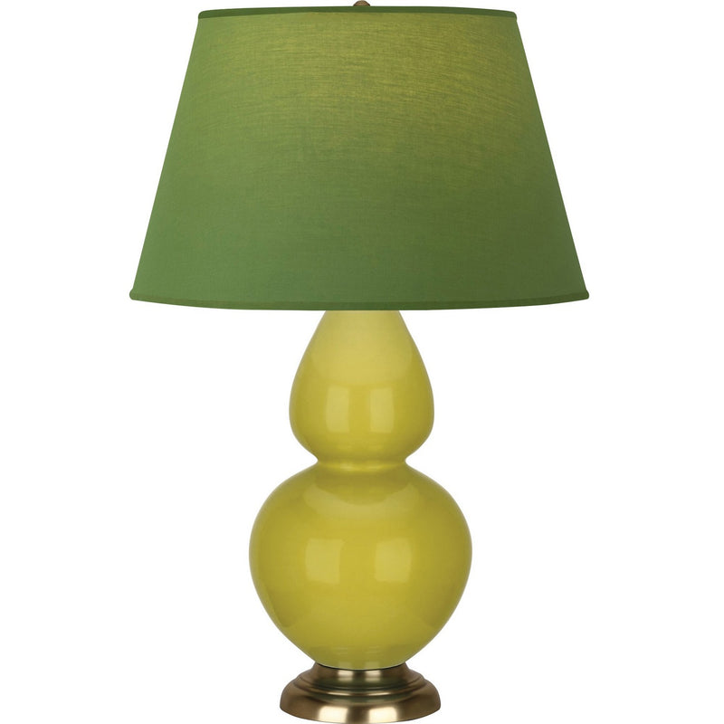 Robert Abbey CI20G One Light Table Lamp, Citron Glazed Ceramic w/Antique Natural Brass