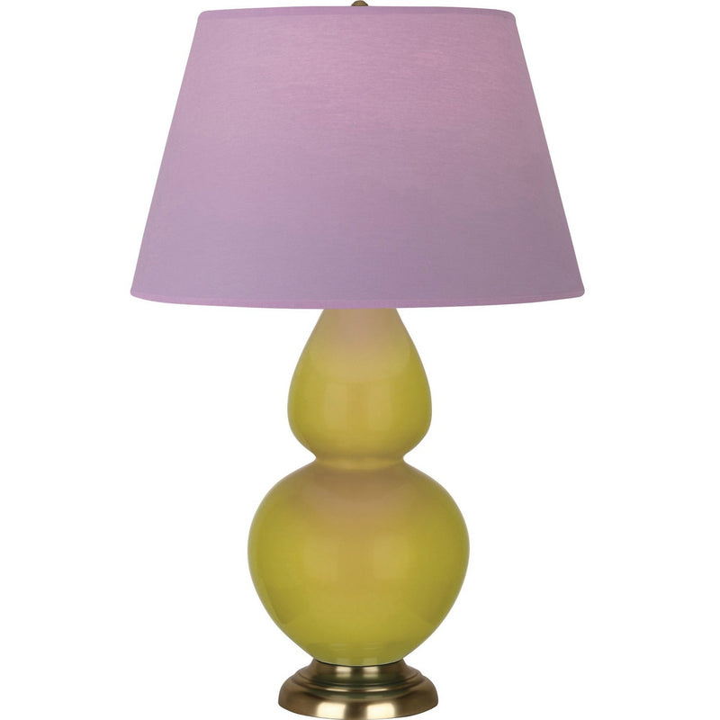 Robert Abbey CI20L One Light Table Lamp, Citron Glazed Ceramic w/Antique Natural Brass