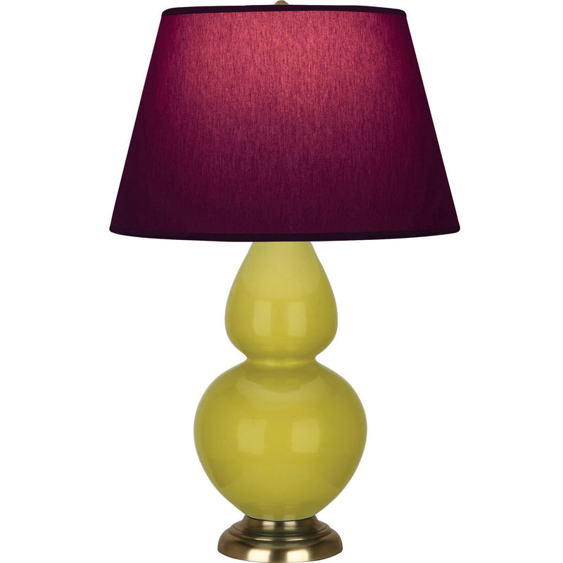 Robert Abbey CI20P One Light Table Lamp, Citron Glazed Ceramic w/Antique Natural Brass