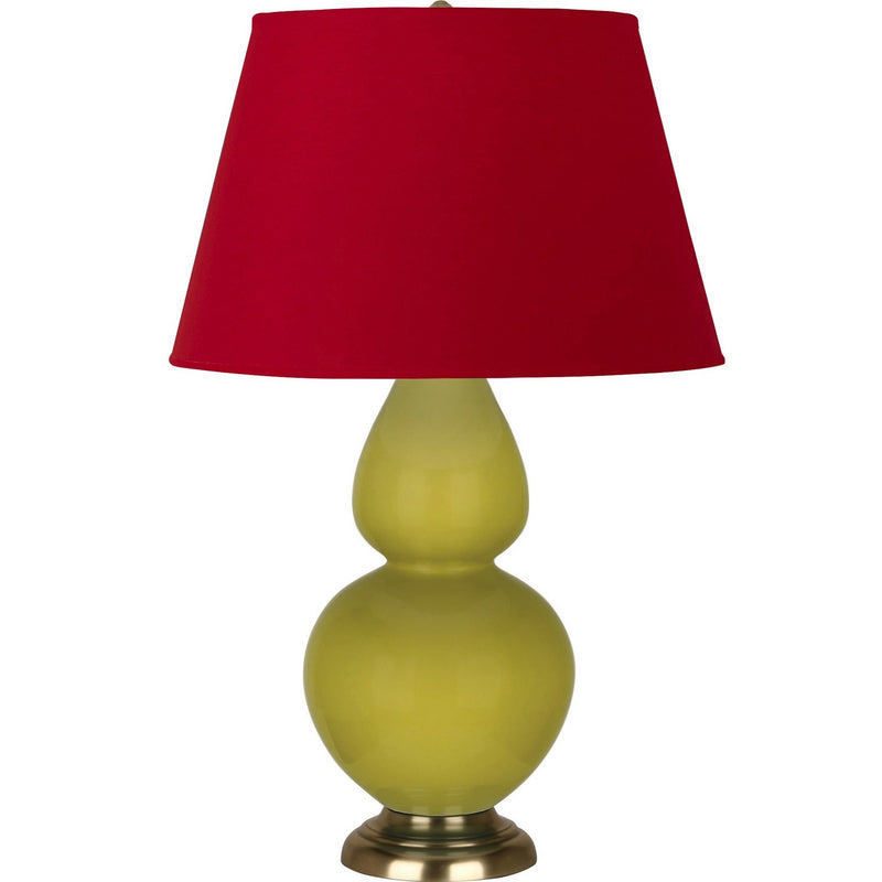 Robert Abbey CI20R One Light Table Lamp, Citron Glazed Ceramic w/Antique Natural Brass