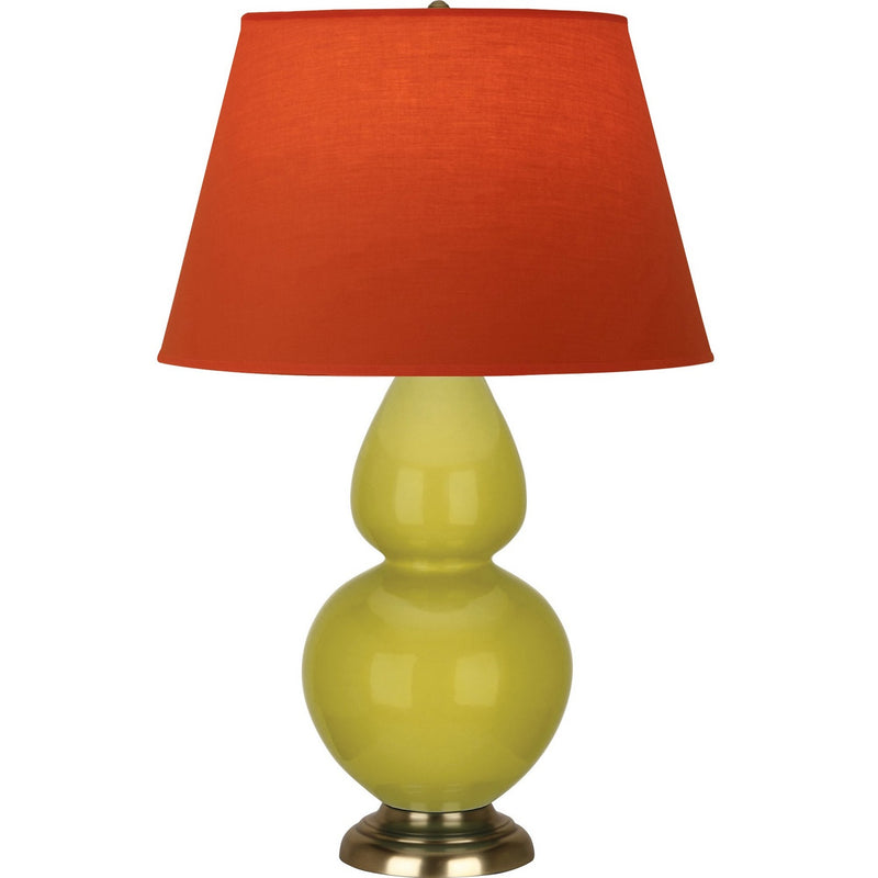 Robert Abbey CI20T One Light Table Lamp, Citron Glazed Ceramic w/Antique Natural Brass