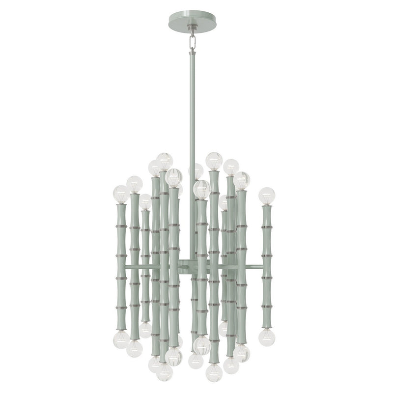 Robert Abbey CL49 30 Light Chandelier, Celadon w/Polished Nickel