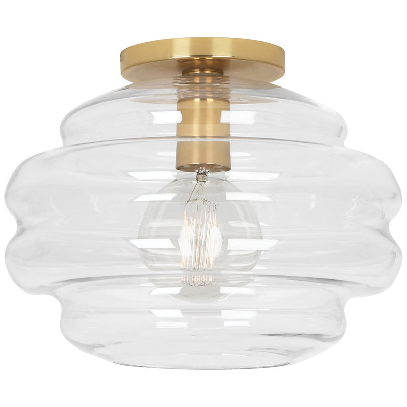 Robert Abbey CL64 One Light Flushmount, Modern Brass w/ Clear Glass