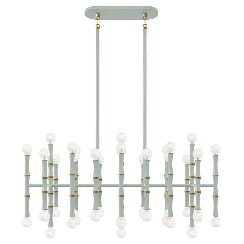 Robert Abbey CL77 42 Light Chandelier, Celadon w/Modern Brass