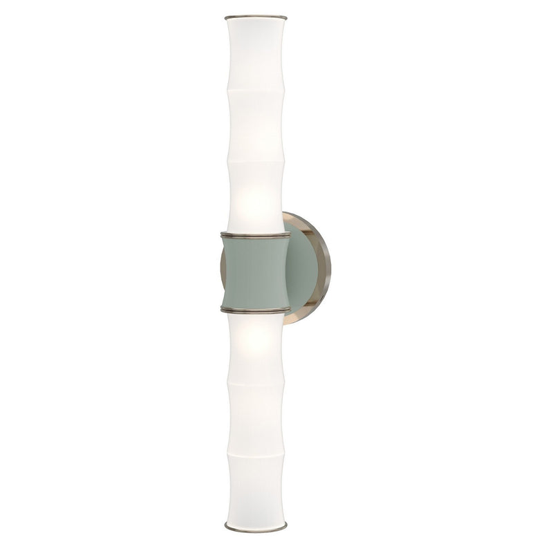 Robert Abbey CL84 Two Light Wall Sconce, Celadon w/Polished Nickel
